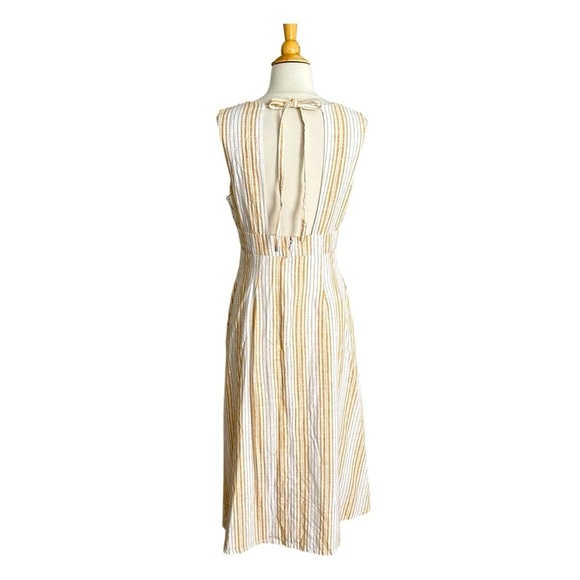 URBAN OUTFITTERS Plunging Neck Millie Stripe MIDI Dress Button Front Size 6 - Picture 16 of 16